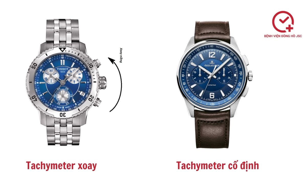 đồng hồ tachymeter xoay và đồng hồ tachymeter cố định