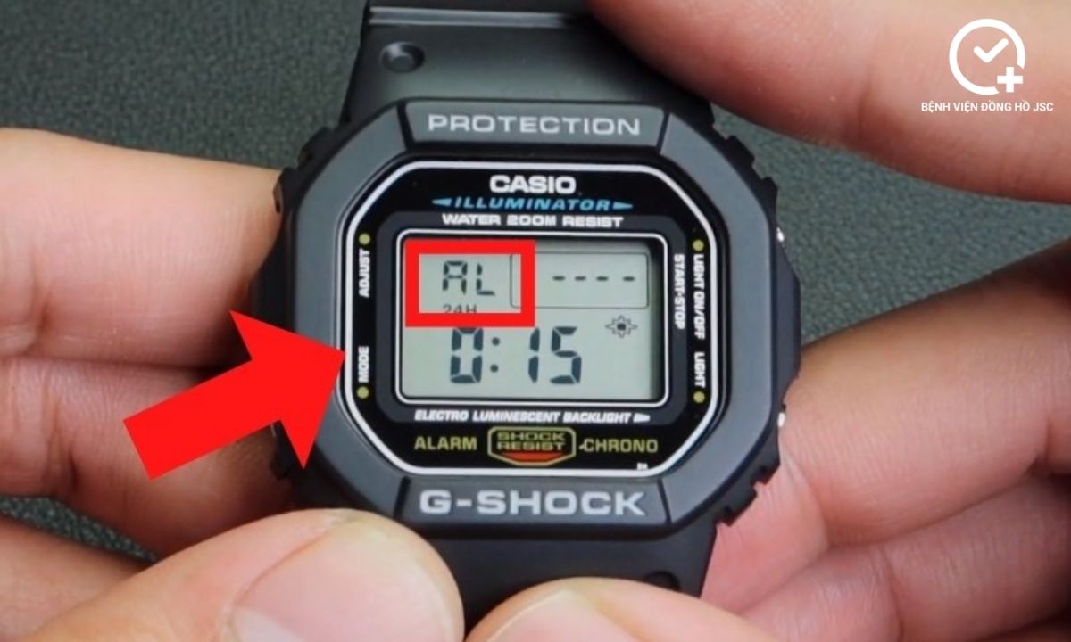 Cách chỉnh giờ báo thức đồng hồ G-Shock