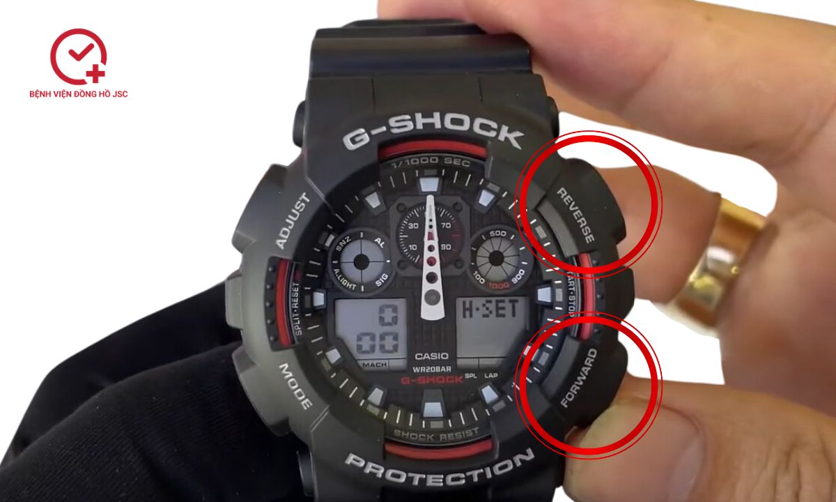 bước 3 khi chỉnh kim đồng hồ g shock