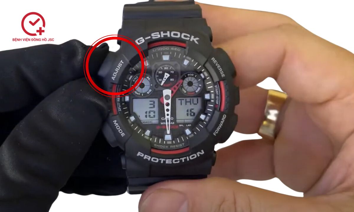 bước 5 khi chỉnh kim giờ đồng hồ g shock