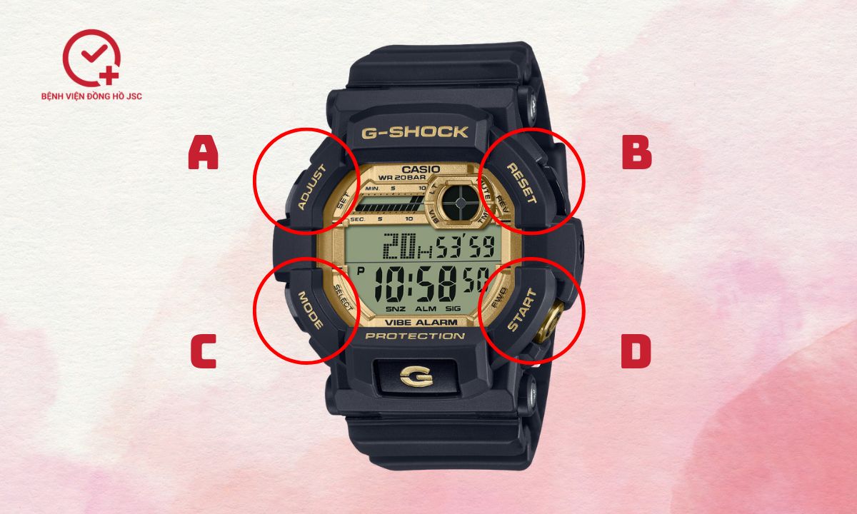 chức năng của 4 nút trên đồng hồ casio