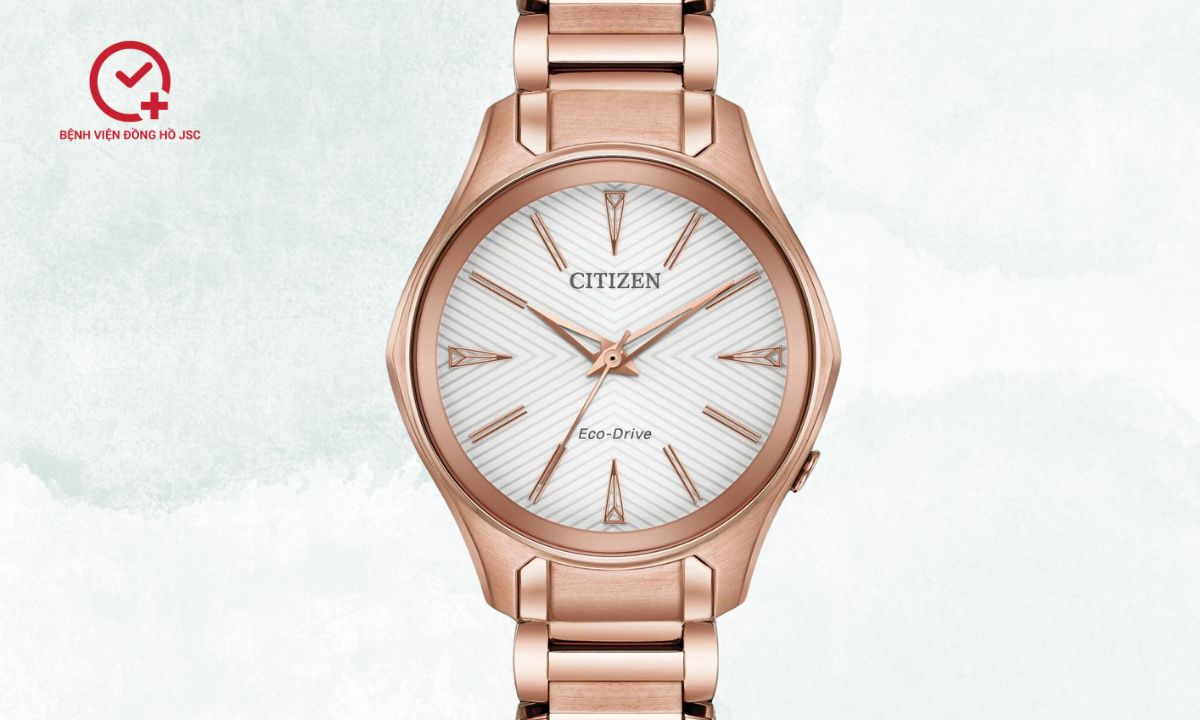 Đồng hồ Citizen Eco-Drive Chandler Rose Gold-Tone EM0593-56A mạ vàng hồng 10K