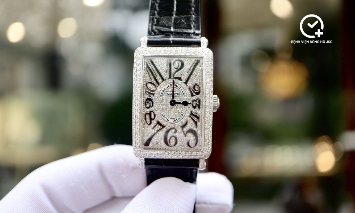 đồng hồ franck muller cintree long island steel custom full pave diamond