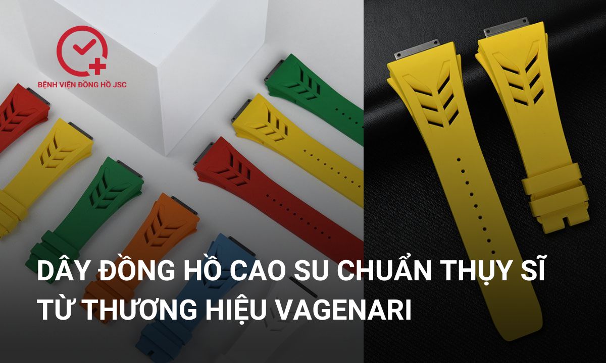 Dây đồng hồ cao su chuẩn Thụy Sĩ từ thương hiệu Vagenari
