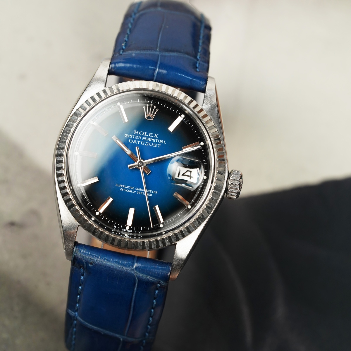 Đồng hồ Rolex Oyster Perpetual Datejust 1601 Custom Blue Dial