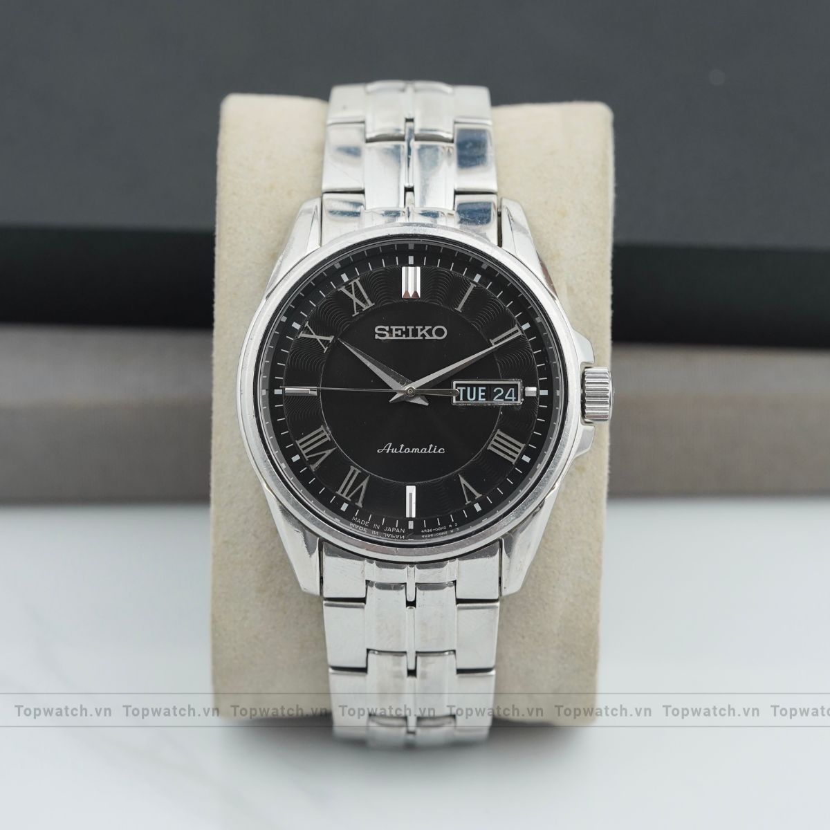 Đồng hồ Seiko SRP183J1 Automatic Presage Stainless Steel Case Black Dial